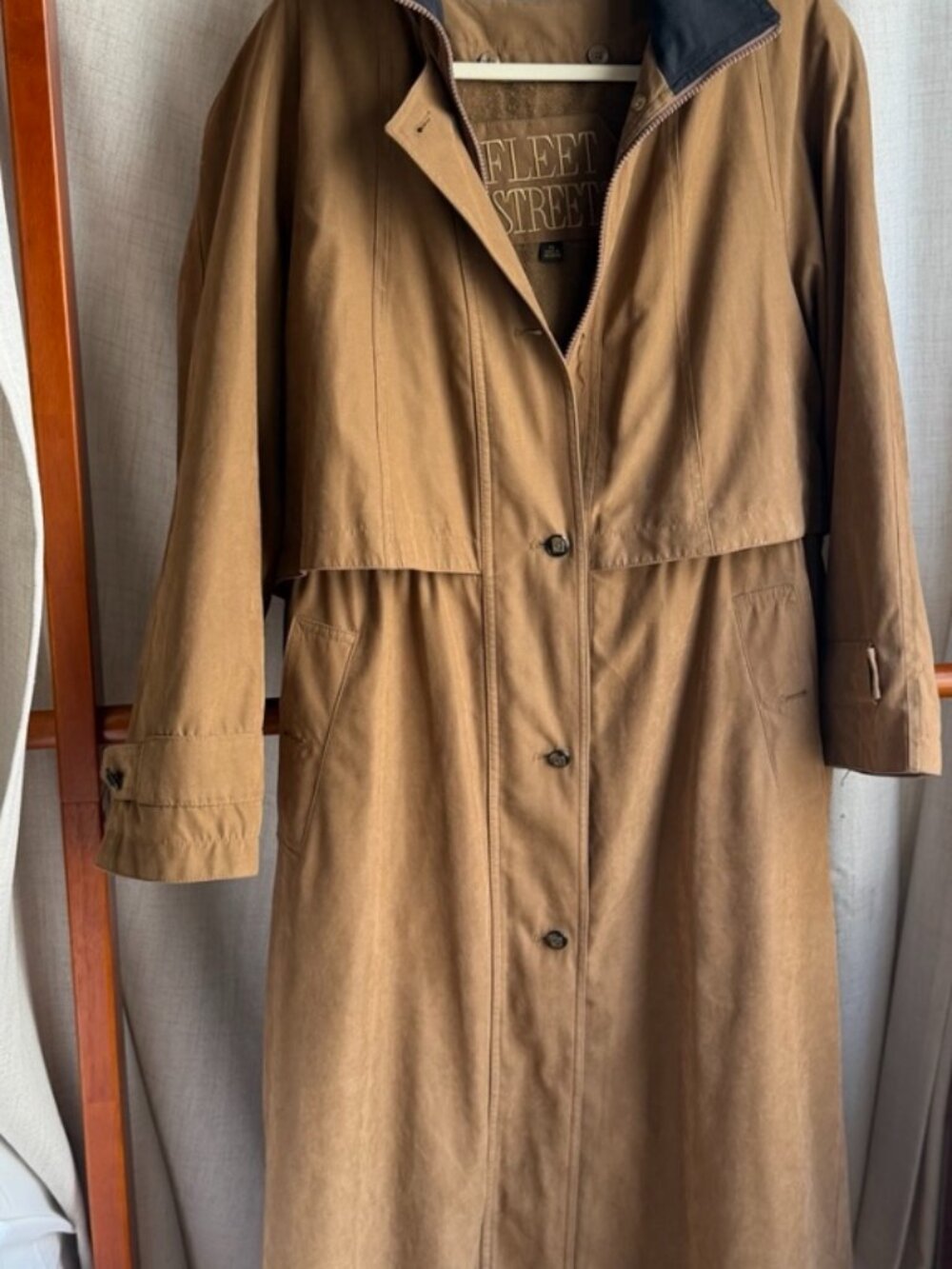 Vintage Fleet Street Camel Hooded Trench Coat | Size 10